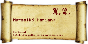 Marsalkó Mariann névjegykártya