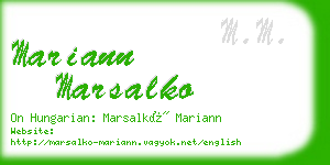 mariann marsalko business card