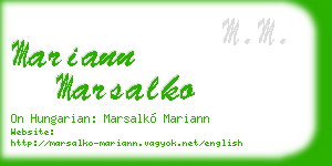mariann marsalko business card